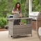 Flash Furniture Marco Indoor/Outdoor Patio Wicker Rattan Bar Counter Table w/2 Shelves, Gray LTS-0165-GY-GG - alternate 10